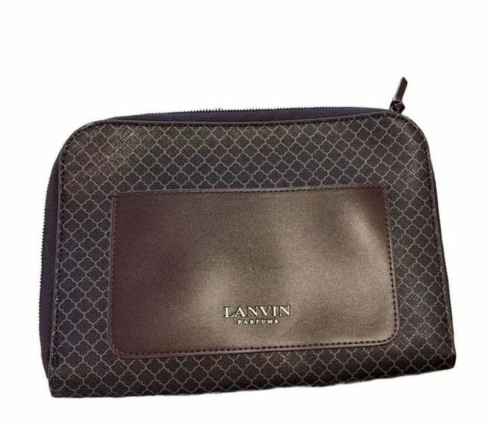 Lanvin Parfums Turkish Airlines Toiletry Pouch Brown Cosmetic Bag Luxury